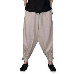 Men Wide Legs Pants Harem Baggy Trousers Loose Fitness Joggers Vacation Khaki Pantalon Masculina
